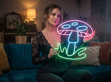 Load image into Gallery viewer, Mushroom neon sign, Fly agaric mushroom neon sign, fungus neon sign, poisonous mushroom neon sign