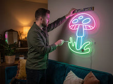 Load image into Gallery viewer, Mushroom neon sign, Fly agaric mushroom neon sign, fungus neon sign, poisonous mushroom neon sign