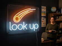 Load image into Gallery viewer, Look Up neon sign, Shooting star neon sign, Meteor neon sign, Comet neon sign