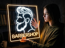 Load image into Gallery viewer, Barber Shop Neon Sign, Barbershop Neon Sign, Mens Haircut Neon Sign