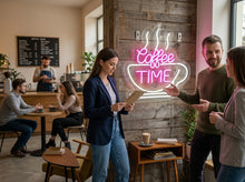 Load image into Gallery viewer, Coffee Time neon sign, Cafe Mug neon sign, Espresso Cup neon sign
