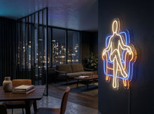 Load image into Gallery viewer, Woman in chair neon sign, Sitting lady neon sign, Female silhouette neon sign