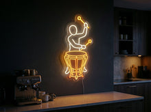 Load image into Gallery viewer, Timpani player neon sign, Kettledrum neon sign, Timpanist neon sign 45in Multicolor