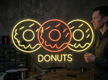 Load image into Gallery viewer, Sweet Donut neon sign, Classic Donut Ring neon sign, Donut Snack neon sign