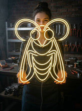Load image into Gallery viewer, Moth Neon Sign, Luna wing neon sign, Forest insect neon sign, Antennae neon sign