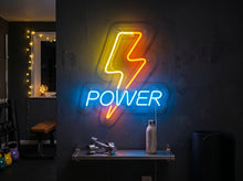 Load image into Gallery viewer, Power neon sign, Lightning bolt neon sign, Flash neon sign, Thunder neon sign