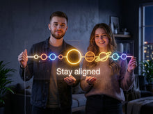 Load image into Gallery viewer, Stay aligned neon sign, Solar system neon sign, Planet alignment neon sign