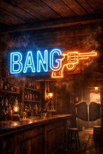 Load image into Gallery viewer, Revolver bang neon sign, pistol pop art neon sign