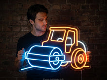 Load image into Gallery viewer, Road Roller Neon Sign, Asphalt Roller Neon Sign, Compactor Roller Neon Sign Multicolor