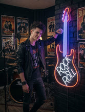 Load image into Gallery viewer, Rock And Roll Guitar neon sign, Electric Guitar neon sign, Rock Guitar neon sign