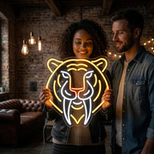 Load image into Gallery viewer, Saber Tooth Tiger Neon Sign – Prehistoric Big Cat Light for Man Cave, Bar, or Wall Decor