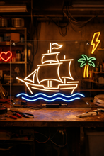 Load image into Gallery viewer, Sailboat neon sign, Sailing ship neon sign, Yacht neon sign, Clipper neon sign