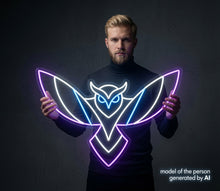 Load image into Gallery viewer, Spreading Wings Owl Neon Sign, Flying Owl Neon Sign Multicolor