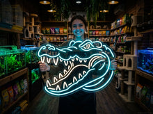 Load image into Gallery viewer, Crocodile Neon Sign – Wild Alligator Style Luminous Reptile Head Sharp Teeth Glow