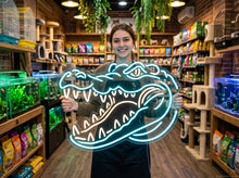 Load image into Gallery viewer, Crocodile Neon Sign – Wild Alligator Style Luminous Reptile Head Sharp Teeth Glow