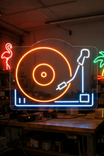 Load image into Gallery viewer, Vinyl record player neon sign, Turntable neon sign, Record player neon sign Multicolor