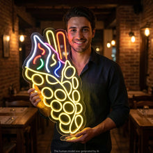 Load image into Gallery viewer, Waffle Cone Ice Cream Neon Sign, Ice Cream Cone Neon Sign, Waffle Cone Neon Sign Multicolor