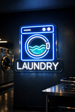 Load image into Gallery viewer, Washing machine laundry neon sign, laundry room washer neon sign