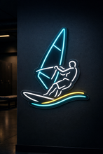 Load image into Gallery viewer, Windsurfing neon sign, Sailboarder neon sign, Wind Rider neon sign Multicolor