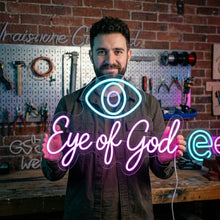 Load image into Gallery viewer, Eye of God Neon Sign, All Seeing Eye Neon Sign, Divine Eye Neon Sign