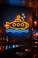 Load image into Gallery viewer, Submarine neon sign, Nautical underwater sub neon sign Multicolor
