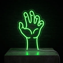 Load image into Gallery viewer, Zombie Hand Neon Sign, Undead Hand Neon Sign, Horror Hand Neon Sign Green