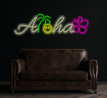 Load image into Gallery viewer, Aloha Palm Tree Neon Light, Custom Neon Sign, Personalized Wall Decor, Mother's Day Gift, Unique Wall Art, Home Decor