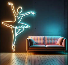 Load image into Gallery viewer, Ballet neon sign, ballerina neon sign, dancing neon light, ballet dancer neon sign, neon ballerina light, ballet studio neon sign, ballerina LED sign, neon dance sign, dancer neon light, ballet wall decor