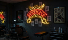 Load image into Gallery viewer, Barbershop neon sign, barber shop led light sign, barber shop sign, barbershop decor, barbershop inscription neon, business signs