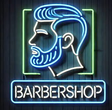 Load image into Gallery viewer, Neon sign for barber shop, Neon barber sign, Barber pole neon sign, Neon hair salon sign, Neon open sign for barber shop