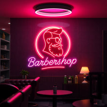 Load image into Gallery viewer, Barbershop neon sign, Neon barber sign, Barber pole neon sign, Neon hair salon sign, Neon open sign for barber shop