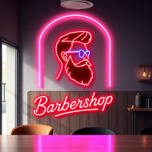 Load image into Gallery viewer, Barbershop neon sign, Neon barber sign, Barber pole neon sign, Neon hair salon sign, Neon open sign for barber shop (Copy)