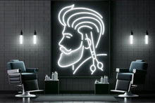 Load image into Gallery viewer, Barber shop neon sign, Neon barber sign, Barber pole neon sign, Neon hair salon sign, Neon open sign for barber shop, Barber shop LED