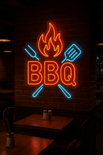 Load image into Gallery viewer, BBQ Neon Sign, Barbecue grill neon sign, Smokehouse neon sign