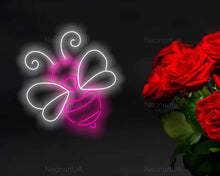 Load image into Gallery viewer, Bee neon sign, Honey neon sign, baby decor, Housewarming bedroom decor lamp, Nursery led neon sign