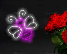 Load image into Gallery viewer, Bee neon sign, Honey neon sign, baby decor, Housewarming bedroom decor lamp, Nursery led neon sign