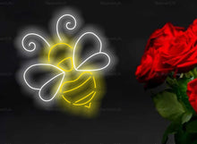 Load image into Gallery viewer, Bee neon sign, Honey neon sign, baby decor, Housewarming bedroom decor lamp, Nursery led neon sign