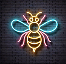 Load image into Gallery viewer, Bee neon sign, Honey neon sign, baby decor, Housewarming bedroom decor lamp, Nursery led neon sign (Copy)