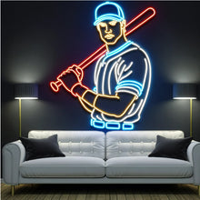 Load image into Gallery viewer, Baseball Player With Bat neon sign, Baseball Batter neon sign, Baseball Hitter neon sign Multicolor