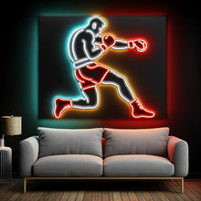 Load image into Gallery viewer, Boxer Punch neon sign, Boxing Fighter neon sign, Punching Boxer neon sign Multicolor