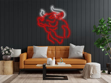 Load image into Gallery viewer, Bull neon, cow neon sign, bull head neon sign, Buffalo neon sign, TEXAS Longhorn Neon Sign, Western LED Light, rodeo neon sign, cowboy neon
