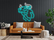 Load image into Gallery viewer, Bull neon, cow neon sign, bull head neon sign, Buffalo neon sign, TEXAS Longhorn Neon Sign, Western LED Light, rodeo neon sign, cowboy neon