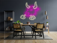 Load image into Gallery viewer, Bull Head Neon sign, Longhorn Neon Sign, Texas LongHorn Sign, Cow Neon Sign, Western Cowboy Bull neon sign, Neon Rodeo, western neon