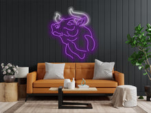 Load image into Gallery viewer, Bull neon, cow neon sign, bull head neon sign, Buffalo neon sign, TEXAS Longhorn Neon Sign, Western LED Light, rodeo neon sign, cowboy neon