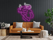 Load image into Gallery viewer, Bull neon, cow neon sign, bull head neon sign, Buffalo neon sign, TEXAS Longhorn Neon Sign, Western LED Light, rodeo neon sign, cowboy neon