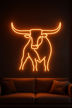 Load image into Gallery viewer, Longhorn Bull Silhouette neon sign, Texas Longhorn neon sign, Longhorn neon sign
