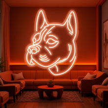 Load image into Gallery viewer, Bulldog Head Neon Sign, English Bulldog Neon Sign, Canine Portrait Neon Sign