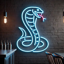 Load image into Gallery viewer, Cobra Neon Sign, Hooded snake neon sign, Striking serpent neon sign