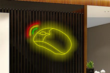 Load image into Gallery viewer, Computer mouse neon sign, Gaming mouse neon light, LED mouse sign, Computer accessories neon sign, Glowing mouse decoration
