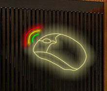 Load image into Gallery viewer, Computer mouse neon sign, Gaming mouse neon light, LED mouse sign, Computer accessories neon sign, Glowing mouse decoration